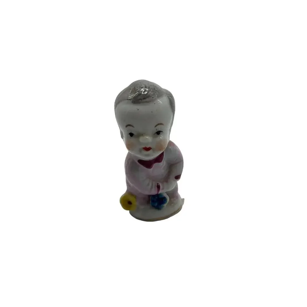 Vintage Porcelain Thimble Figurine The Little Gentleman
